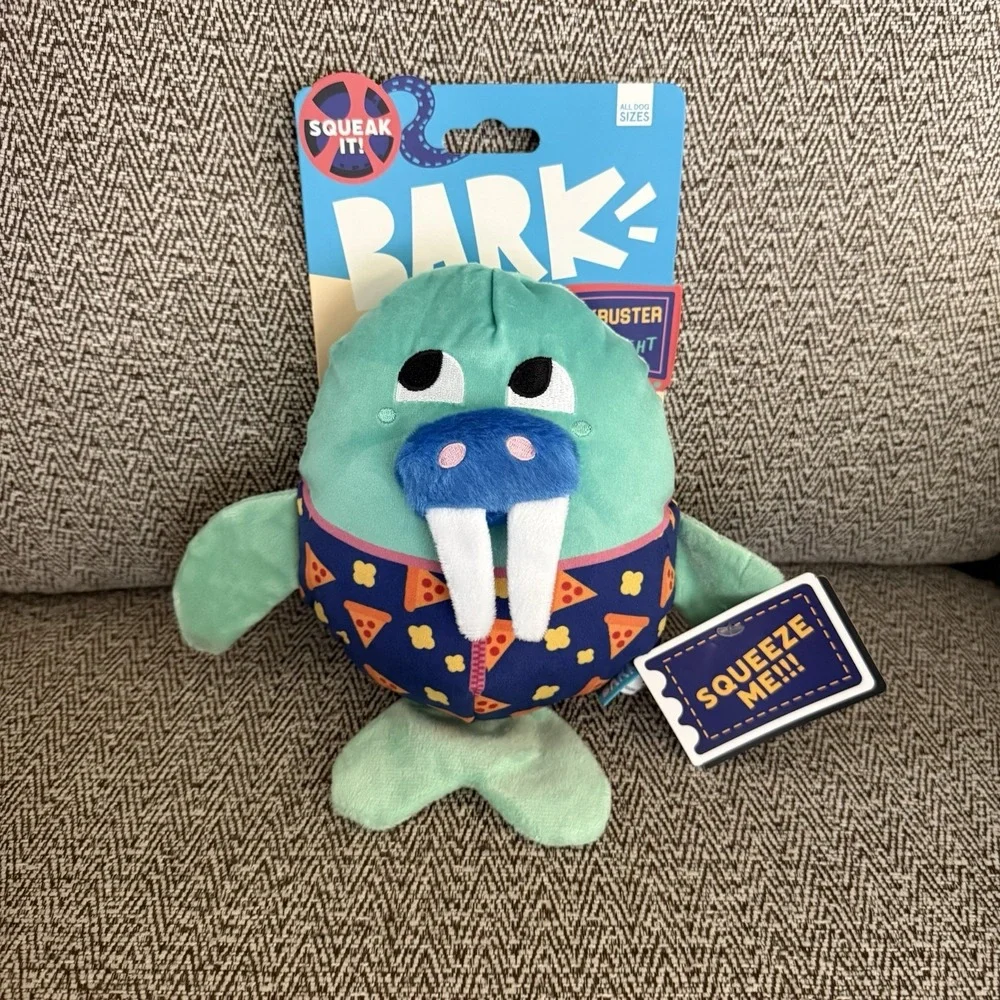 Bark Box Dog Toys Barkbuster Movie Night Paul Russ Walrus Squeaker Large Dogs